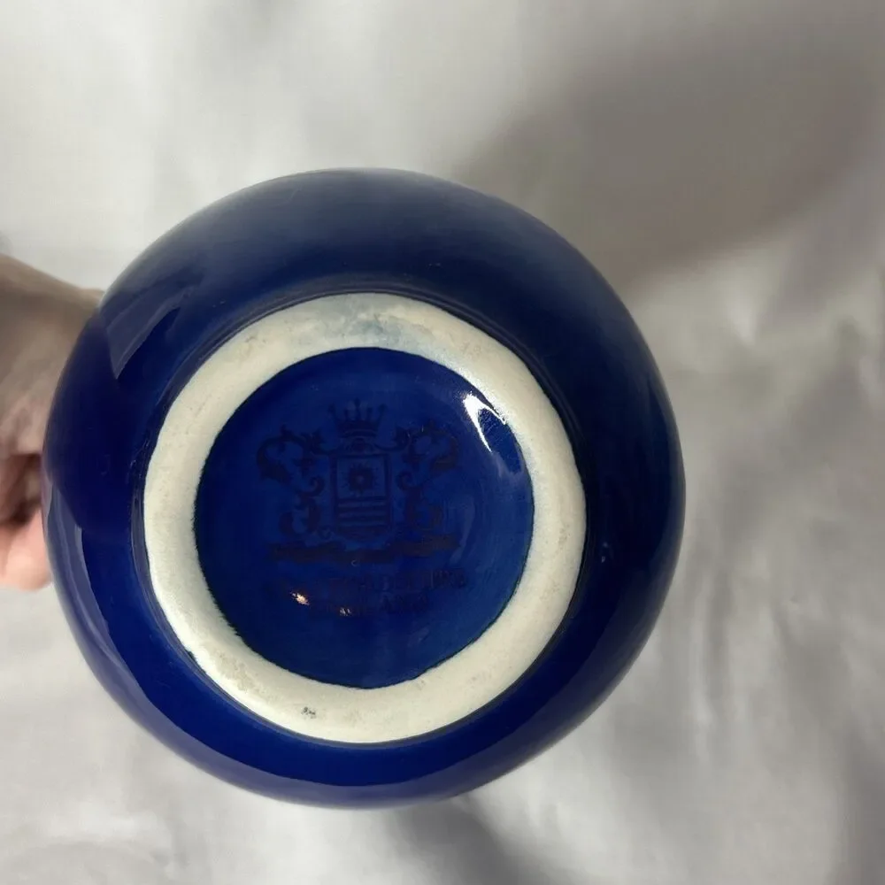 Vintage Staffordshire of England Flow blue Floral Pitcher and Bowl Set
